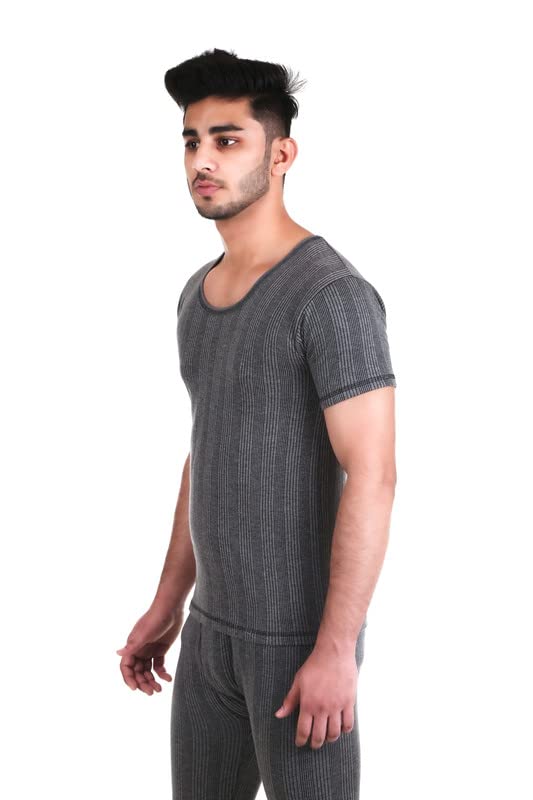 Image of Redluv Men's Round Neck Half Sleeves Thermal Top, Thermal Top for Men, Men Regular Fit Thermal Top, and Half sleeves provide extra coverage and warmth for the arms, making it a great option for layering in colder temperatures, Top for inner thermal wear men's, Top Men's Thermal Wear.
