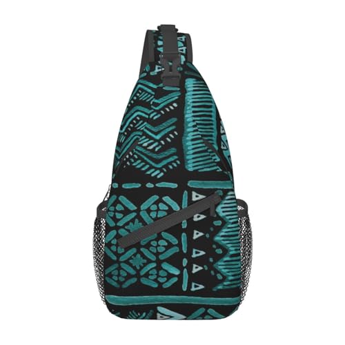 ASYG Unisex African Pattern Chest Bags Crossbody Sling Backpack Travel Hiking Daypack for Women Men Shoulder Bag