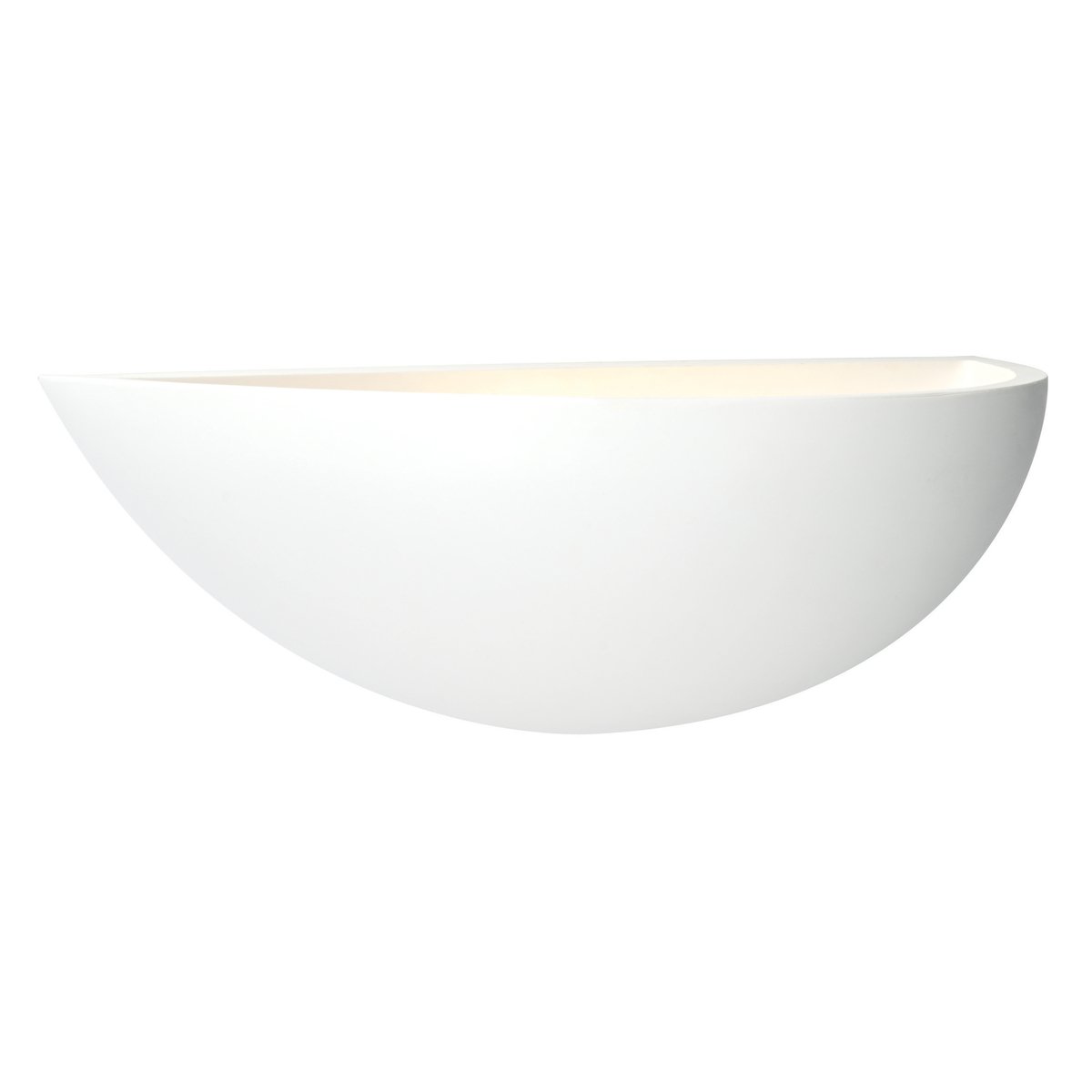 Crescent Modern Curved Paintable Plaster E27 Dimmable Hallway Lounge Wall Wash Uplighter