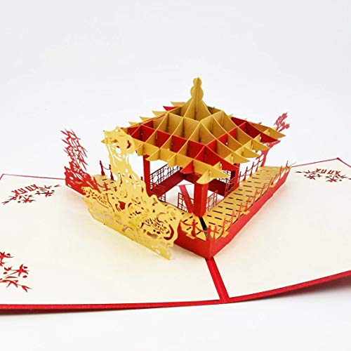 Pop Card Express Asian Pavilion Pop Up Greeting Card - Birthday Card, Just Because, Graduation Card, Valentine's Day Card, Anniversary Card, Wedding Card, Thank You Card (Asian Pavilion Pop Up Card) #TOP4