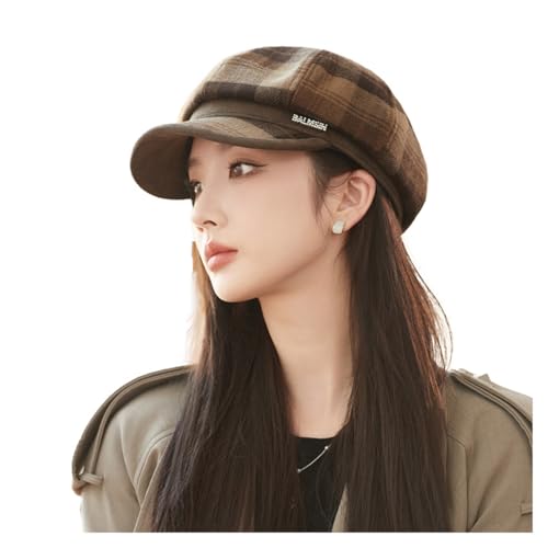 Jiujiutu Casquette Beret Femme Gavroche Respirant Plate Vintage Automne Hiver octogonal de Peintre Hat Réglable 54-59cm Souples Coton Irlandais Angleterre...