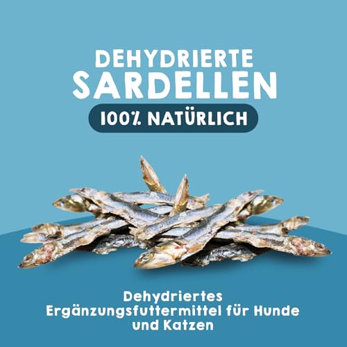 MAIKAI Packung 3 Getrocknete für Hunde und Katzen Sprotten - Natürliche Hundeleckerlis Snacks Reich an Omega 3 6 100% Natürliche Zutaten