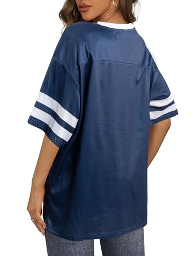 Women Football Jersey Football Mom Shirt Football V Neck Shirt Gameday Season Tops Short Sleeve Tee4