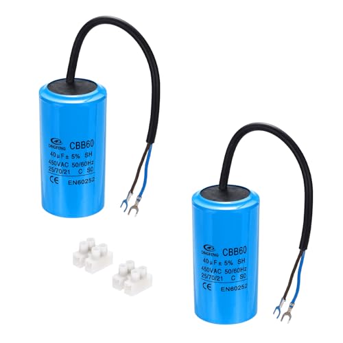 PATIKIL CBB60 40uF jORfTAAC 450V 2C[ 50/60Hz V_[ 93x50mm GARvbT[[^[A@A①Ƀ[^[X^[gA2Zbg