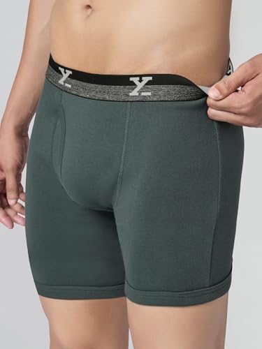 Image of XYXX Men's Nova Cotton Boxer Brief for Men Pack of 2 |Regular Fit with intellifresh No-Marks Waistband | Solid Underwear for Men Combo