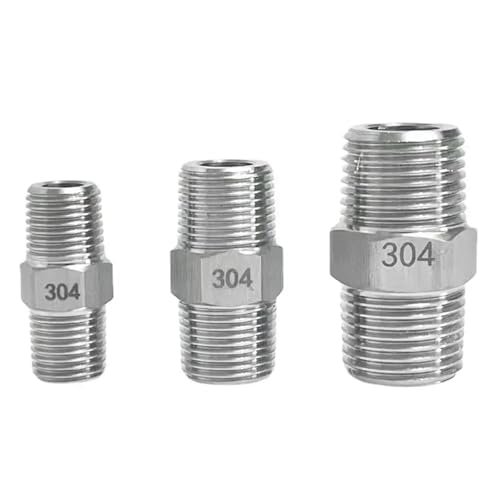 Acoplamiento de boquilla hexagonal BSPT 1/4 macho inoxidable para unir roscas métricas 5