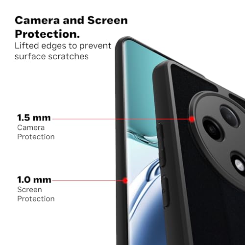 Image of RIGGEAR Shockproof Sleek Hybrid Armor Back Cover Case Compatible with Oppo F27 Pro Plus 5G (Smoke Black Matte PC + Black TPU Bumper)