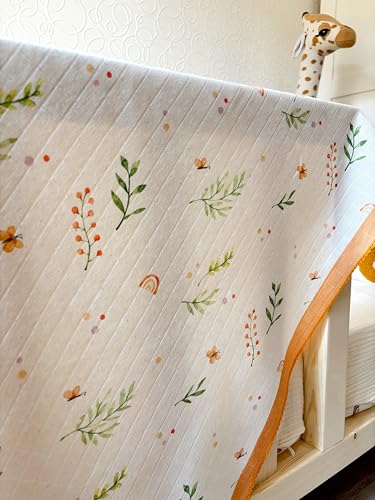 Image of Cloudy Muslin Baby Swaddling Blankets 29x37 inches, Perfect Measurement, Extra Soft Cotton, Breathable & Warm for Boys & Girls (Leaf)
