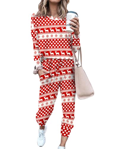 Image of Bofell Lounge Sets for Women 2 Piece Fall Outfits 2023 Fashion Trending Now Sweatsuits Tracksuits with Pockets Loose Fit