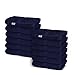 Luxury Hotel & Spa Towel Turkish Cotton (Wash Cloth - Set of 12, Navy Blue)