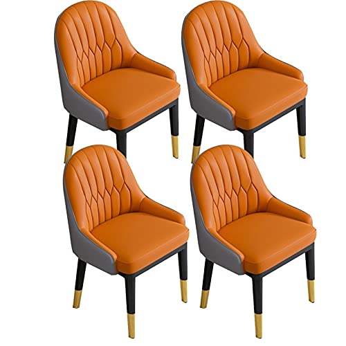 Juego de 4 sillas modernas de respaldo alto con patas de metal, elegante tapicería gris para oficina y uso doméstico, Ergon para mayor comodidad y apoyo