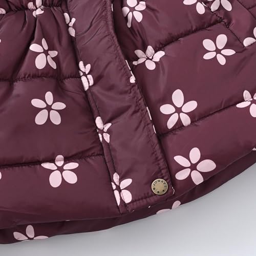 Guqmjde Daunenjacke Mädchen Winterjacke Thermal Mantel Wintermantel Jacken Winddicht Puffer Jacket Kapuzenjacke Daunenmantel Outdoorjacke Thermojacke Sweatjacke Wein, 4 Jahre