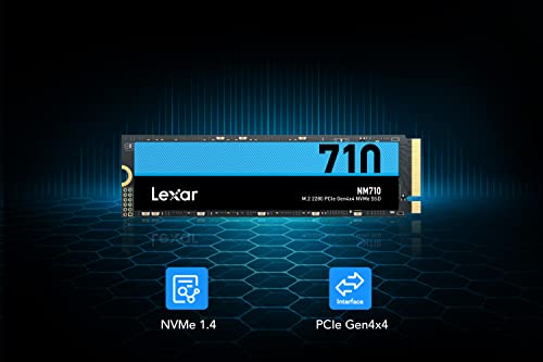 Image of Lexar NM710 1TB SSD, M.2 2280 PCIe Gen4x4 NVMe Internal SSD, Up to 5000MB /s Read, 4500MB /s Write, Internal Solid State Drive for PC, Laptop, and Gamers (LNM710X001T-RNNNG)