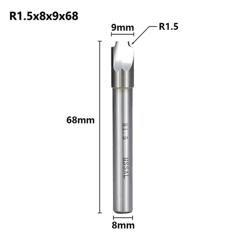 1 pieza de fresa extremo redondeado esquinas R1.0-R12 HSS, radio, broca enrutador CNC, chaflán carburo(R1.5)