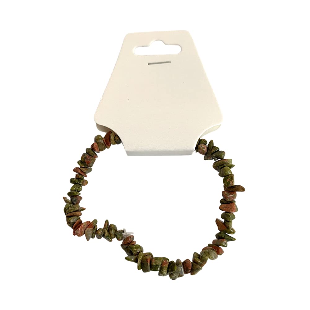 VIE Gemstone Chip Stretch Bracelet, Unakite