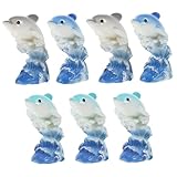 FIXOSHEE 7 Piezas Figuras Miniatura de Delfín de Resina Decoraciones Pequeñas de Animales Marinos para Casas de Muñecas Ornamentos de Océano para Terrarios de Musgo y Acuarios Colores