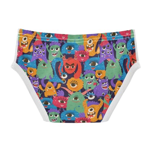 Boys' Exclusive Briefs Toddler Underwear 95% Combed Cotton Boxerbriefs 2T Colorful Monster Pattern 412