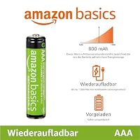Amazon Basics 24er-Pack wiederaufladbare AAA-NiMH-Leistungsbatterien, 800 mAh, 1,2 V, bis zu 1000x aufladbar, vorgeladen – Ansicht 2
