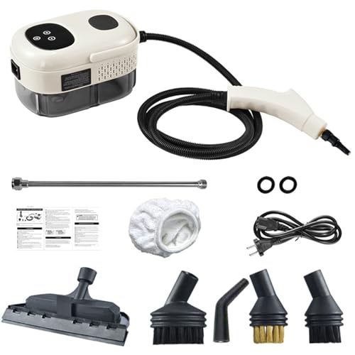 Vaporeta Limpieza Hogar - 2500W Limpiador de Vapor de Mano de Alta Presión, 6 Velocidades Ajustables y Pantalla Táctil, Vaporeta Limpieza Hogar Potente, para Muebles de Cocina, Baño (Blanco)