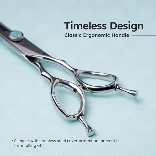 Image of 8 inch Curved Dog Grooming Scissors for Medium & Large Dogs - Lightweight VG-10 Japanese Steel Shears for Full-Body Shaping, Smooth No-Pull Cutting, Ergonomic Handle | K9 Shears