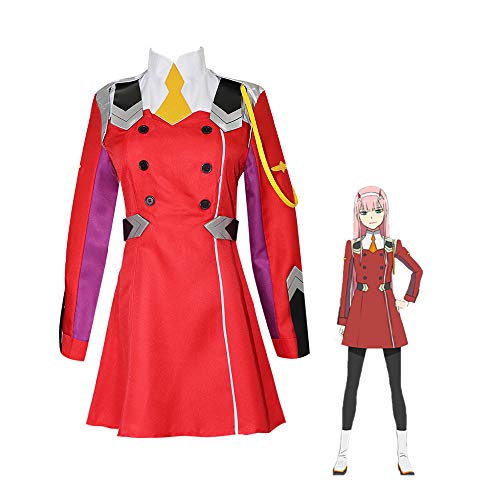 Zero Two Cosplay Uniforme japonés Disfraz rojo, Disfraz de Cosplay de Anime...