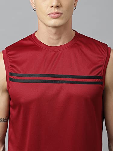 Image of ATICX Men's Polyester Sports Sleeveless T Shirt - Gym Vest, Workout Sando, Training Tank Top, Cut Sleeves Quick Dry Tee for Running, Swimming, Badminton, Fitness & Sports