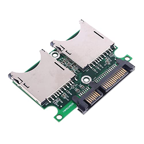 Adaptador dual 2 puertos SD SDHC MMC a SATA con carcasa miniatura 1