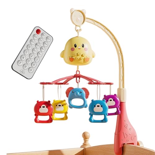 Duvcoywae Móvil Musical Para Cuna | Móvil para Cuna con Control Remoto,Juguete Giratorio Relajante Para Dormir Y Decoración Habitación Bebé Niño Niña 0-18 Meses