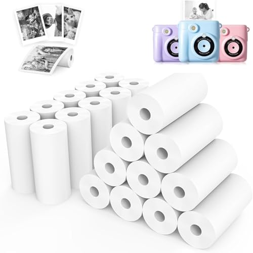 Ptyism 20 Stück Papier für Kinderkamera(5.7X2.5cm(7m)) Thermopapier Kinderkamera,Druck für Kinder Kamera丨Thermopapier Rolle, beste Wahl für Sofortdruck.