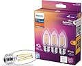 Philips LED B11 Ultra Definition Dimmable LED Light Bulbs - Flicker-Free 60w Light Bulbs with EyeComfort Technology - Soft White 2700K Lightbulb - 500 Lumen - E26 Base - 3 Pack