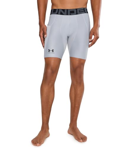 Image of Under Armour Men's Armour HeatGear Compression Shorts, (011) Mod Gray / / Black, Large Tall