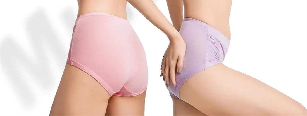 Paquete de 3 calzoncillos para mujer, ropa interior de encaje de ganchillo, ropa interior íntima suave de color sólido
