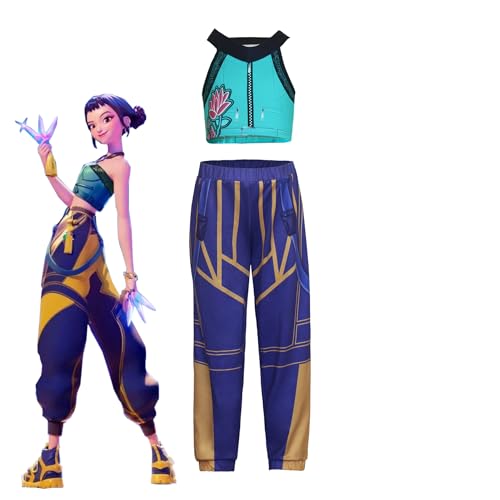 Looksalot Demon Girls Cosplay Halloween Hunters Costume Top and Pants Set for 314 Yrs Events and Parties (5-6 Years Zoe)