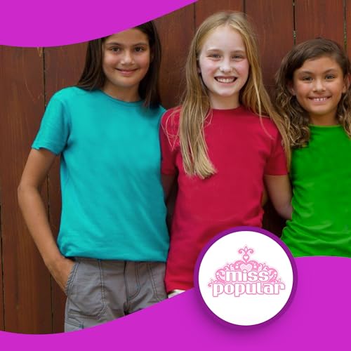 MISS POPULAR Girls' 8-Pack Super Soft Polycotton Short Sleeve Crew Neck T Shirts, Assorted Color Solid Tees4