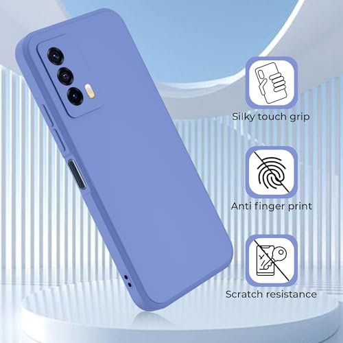 Image of A rtistque Liquid TPU Silicone Matte Shockproof Flexible with Camera Protection Soft Back Cover Case for Vivo iQOO Z5 5G - Blue