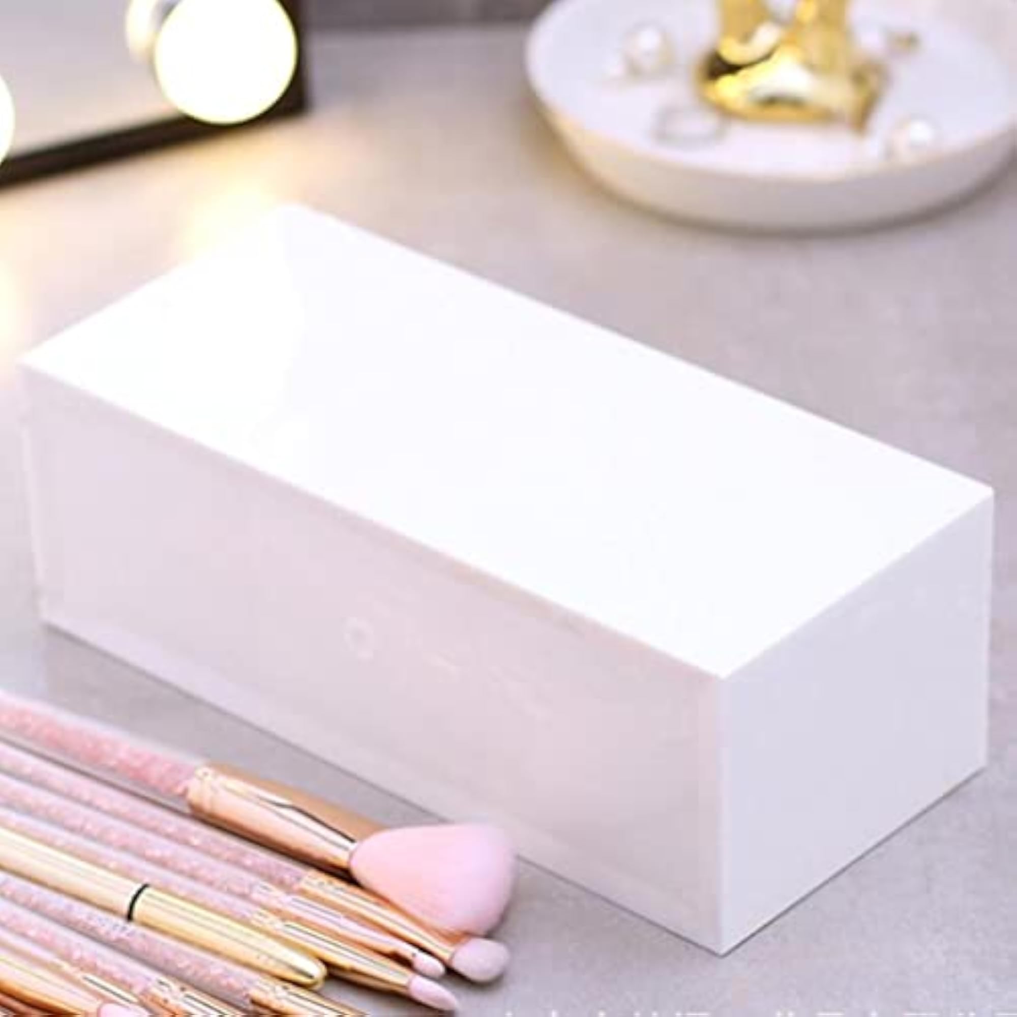 3x Makeup Brush Eyebrow Set Case, Rectangular Organizer