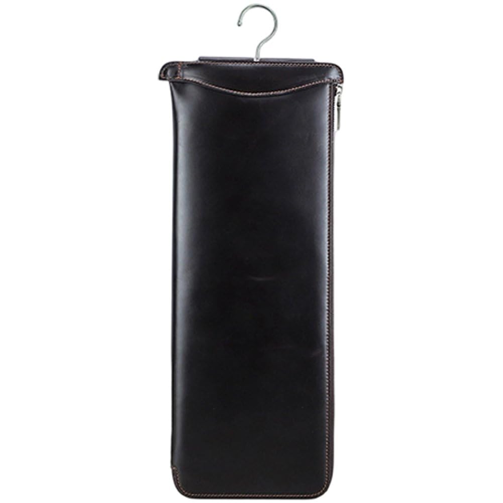 Porta Cravatte in Pelle con Gancio, Borsa Portatile per Due Cravatte, Ideale per Viaggi d'Affari E per L'uso Quotidiano.