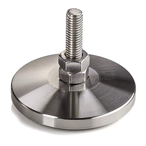 4 Stück Verstellschrauben M8 x 30 mm Ø 40 mm echt Edelstahl (SS201) höhenverstellbar mit Gummi-Fußteil Möbelfüße Verstellfüße Stellfüße Sockelfüße Möbeljustierschrauben von SOTECH