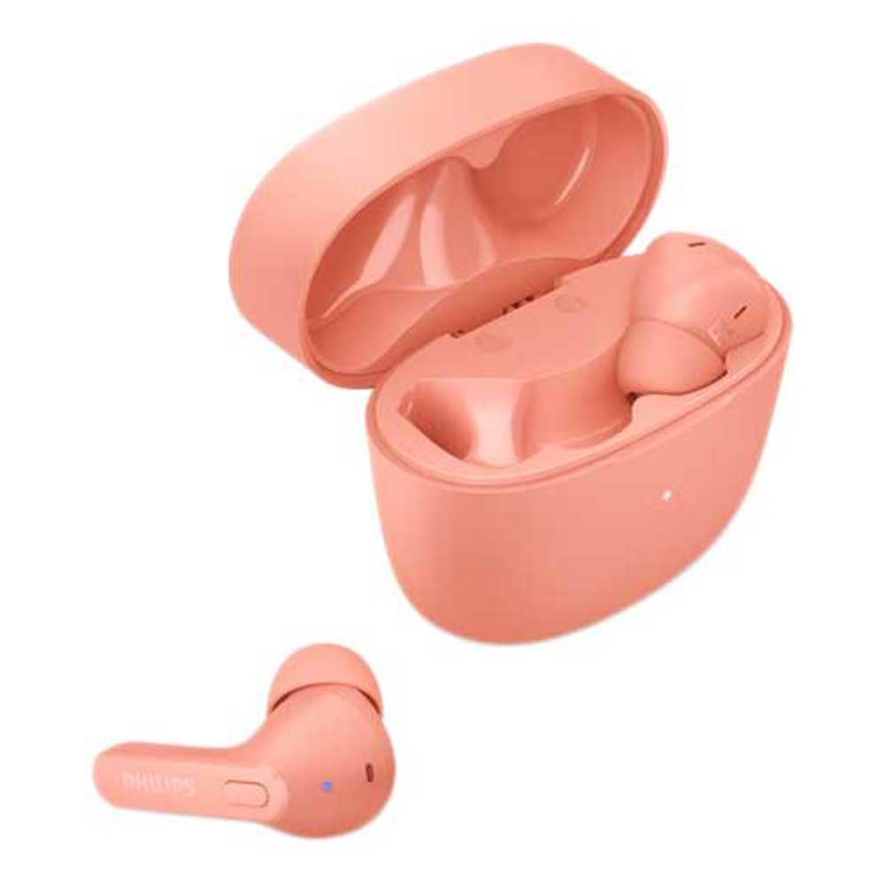 PHILIPS Earbuds, Splash and Sweat Resistant, Bluetooth, Up to 18 Hours Play Time, Soft Silicone Ear-Tip Covers in 3 Sizes, Built in Mic, Classic Design and Comfortable Fit Pink