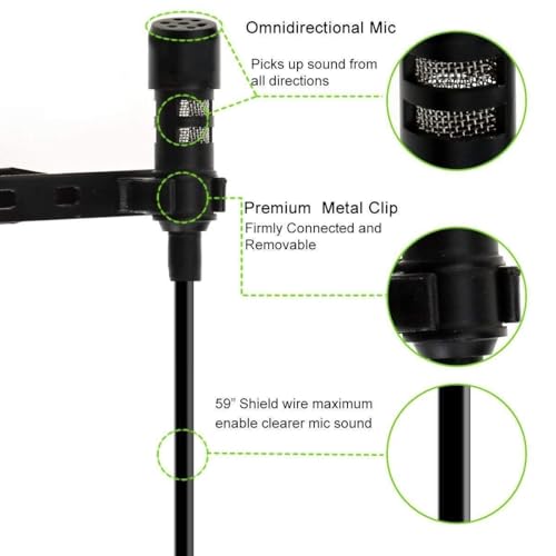 Image of Dynamic Lapel Collar Mic Voice Recording Filter Microphone for Singing YouTube Smartphones
