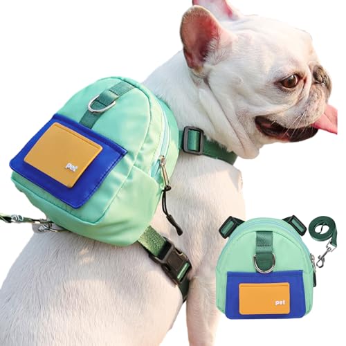 Jubilofex Arnés de alforja para | Mochila con arnés para Mascotas, Bolsa para sillín para Cachorros, Bolsa para Caca para, para, cómoda, de Gran Capacidad, para Acampar, Senderismo, c
