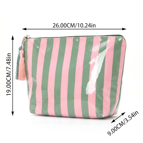 Bolso cosmético rayado impermeable, bolsa viaje 10 in miniatura 2