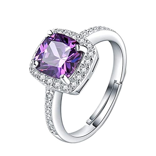 Bague améthyste en argent 925 pour femme et bijoux de fiançailles
