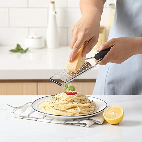 Cheese Grater Lemon Zesters Set Of 2, Guanci Zester Grater With Handle, Stainless Steel Grater Citrus Zester Tool For Ginger, Garlic, Nutmeg, Chocolate, Vegetables, Lemon, Orange, Dishwasher Safe #TOP2