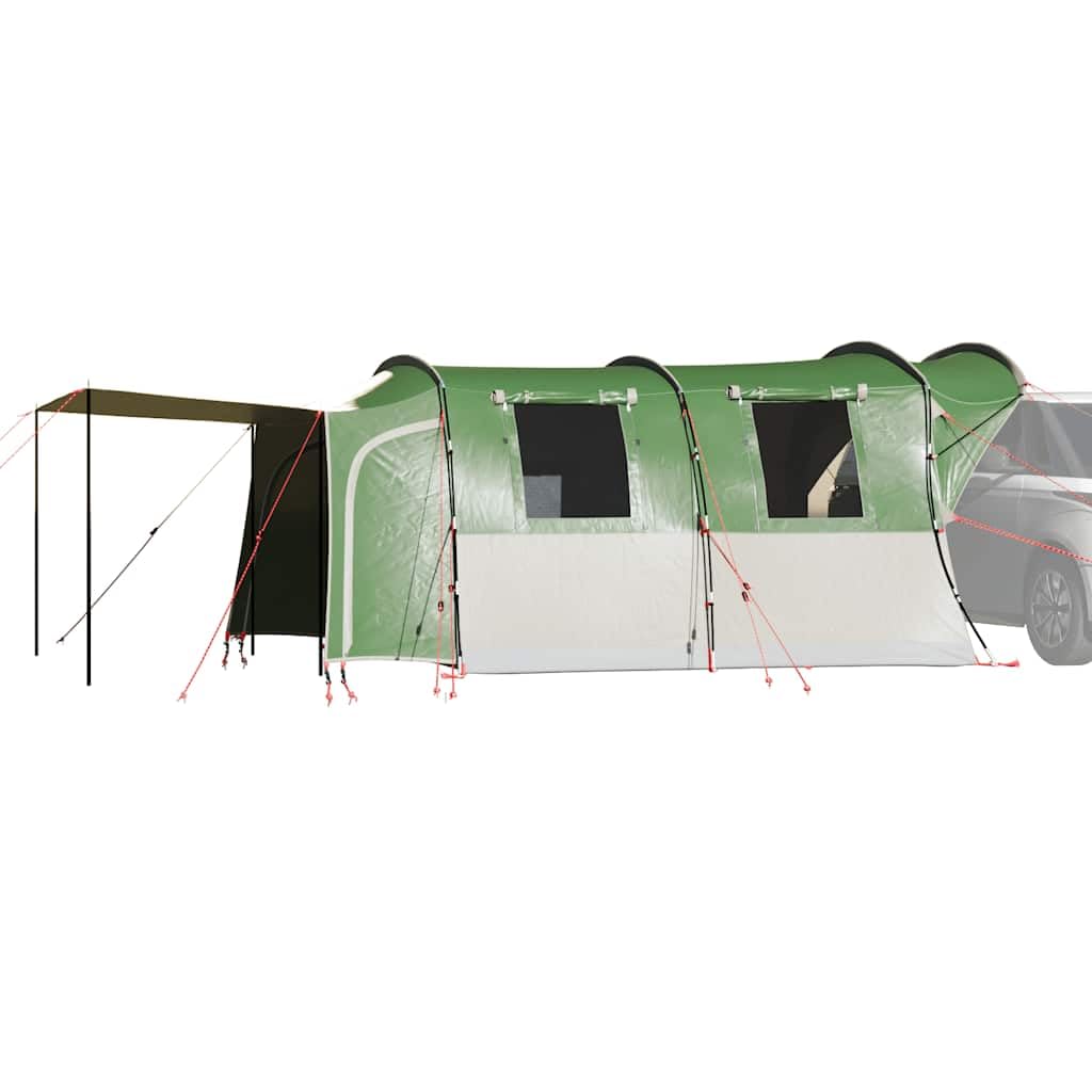Tenda per auto per 4 persone, verde, impermeabile, tenda da campeggio pieghevole in poliestere con rivestimento in PU, impermeabile e antivento, facile da montare con pali e cinghie robuste