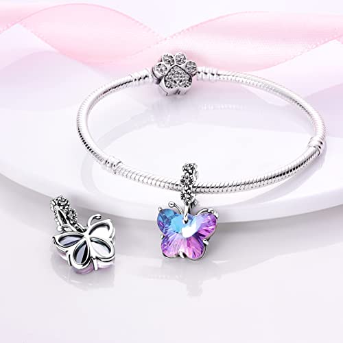 Mula 925 Sterling Silver Charms For Bracelets And Necklaces Airplane Passport Dangle Pendants Beads Butterfly Dragonfly Charms Jewelry Gift For Women Girls #TOP1