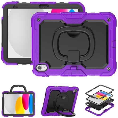 Étui pour iPad 10e génération 10.9 silicone robuste avec protège-écran violet - 5