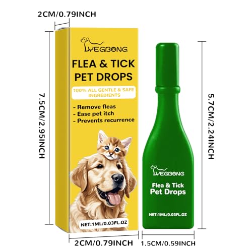 Leistungsstarke Tropfen zur Abwehr von Parasiten bei Katzen und Hunden - Wirksames Mittel zur Abwehr von Parasiten bei Haustieren (1PCS)