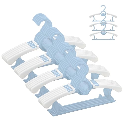Image of Baby Nursery Closet Hangers, Non-Slip Laundry Infant Pant Hangers for Newborn Clothes - JSF20pcs Adjustable Children Coat Hanger for Girl Boy Toddler Kids Child