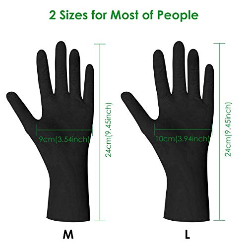 100pcs Disposable Gloves,Shipped from The US and Arrived in 7-10 Days,100pcs,Latex Free,Powder Free,Soft Industrial Gloves,Cleaning Glove for Home Use(Color:Black; Size:L) - Thumbnail 3